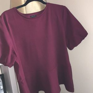 Gently used maroon Ann Taylor peplum blouse.
